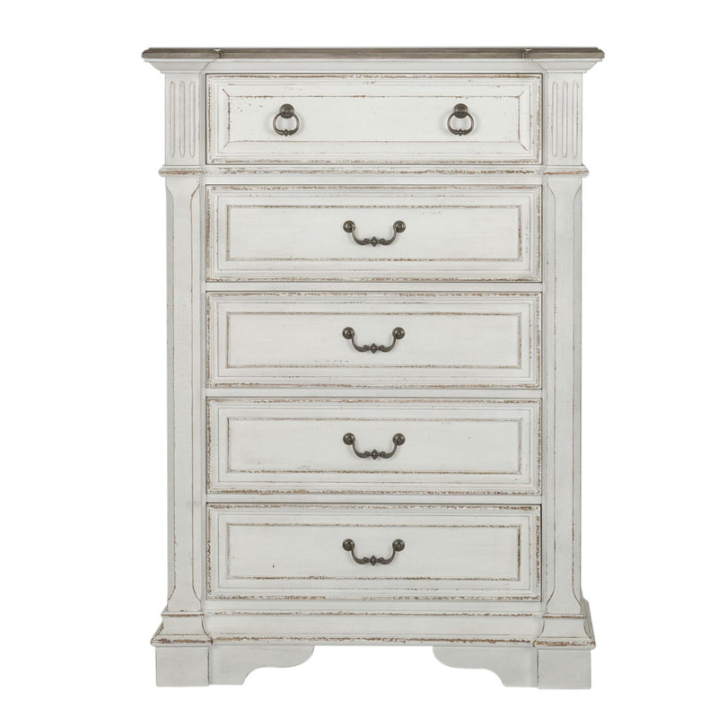 Abbey Park King California Sleigh Bed, Dresser & Mirror, Chest, Night Stand
