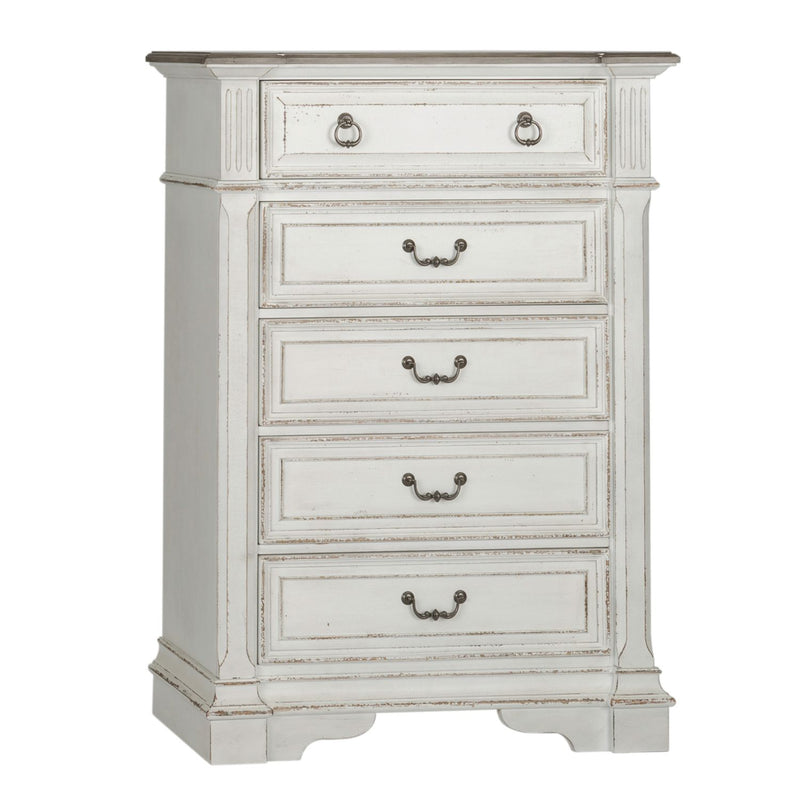 Abbey Park King Panel Bed, Dresser & Mirror, Chest, Night Stand