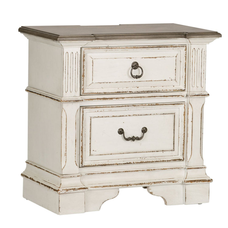 Abbey Park King Panel Bed, Dresser & Mirror, Night Stand