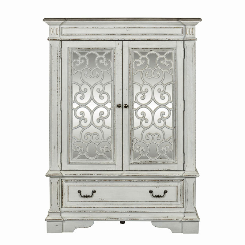 Abbey Park Mirrored Door Chest in Antique White image