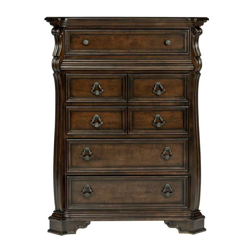 Arbor Place King California Sleigh Bed, Dresser & Mirror, Chest, Night Stand