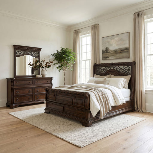 Arbor Place Queen Sleigh Bed, Dresser & Mirror image
