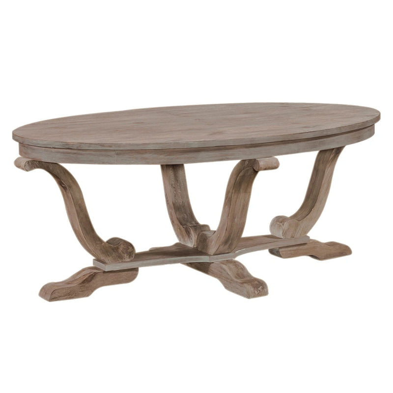 Greystone Mill Oval Cocktail Table in Stone White image
