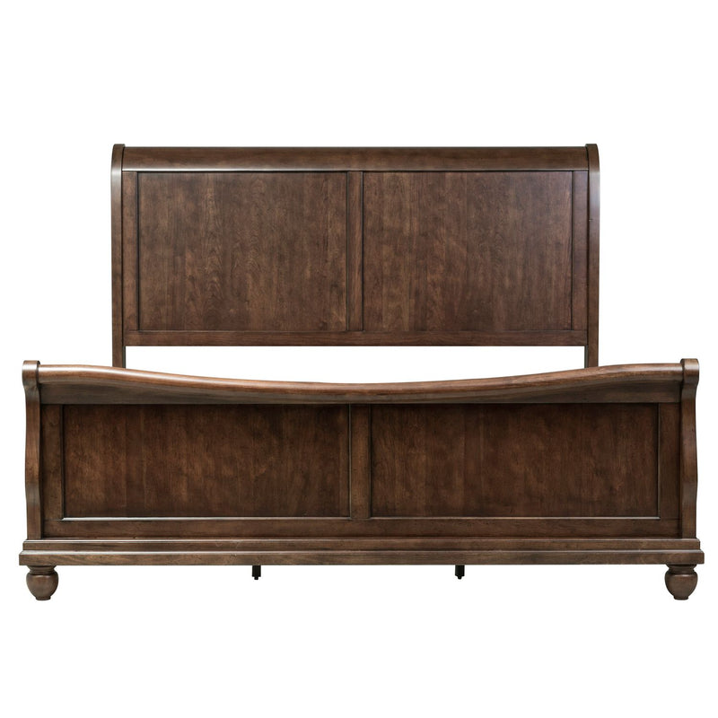 Rustic Traditions King California Sleigh Bed, Dresser & Mirror, Night Stand