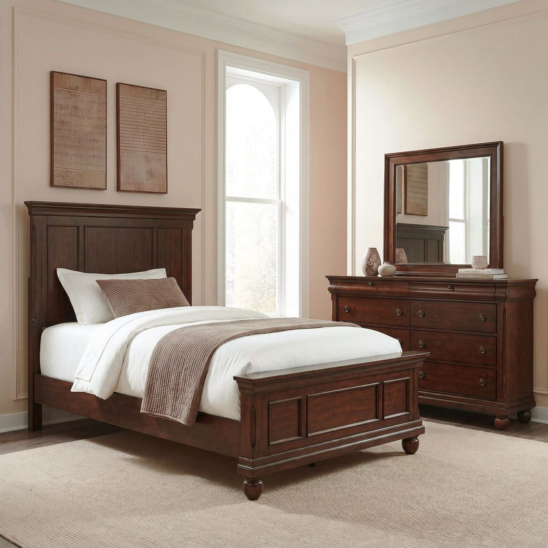 Rustic Traditions Twin Panel Bed, Dresser & Mirror image
