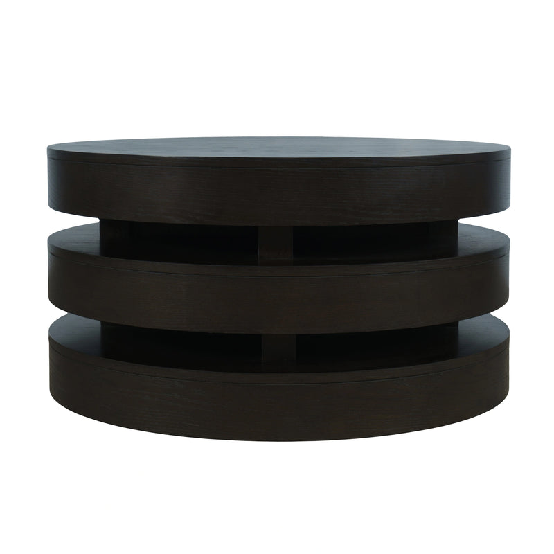 Brix Round Cocktail Table With Casters-Espresso