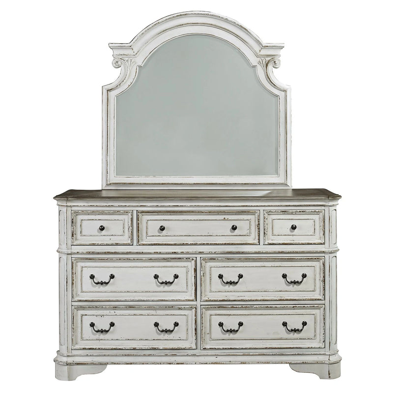 Magnolia Manor Uph Bed, Dresser & Mirror image