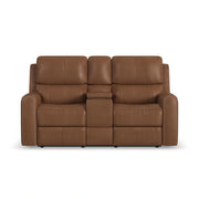 Linden Power Reclining Loveseat with Console & Power Headrests & Lumbar - 5000005147