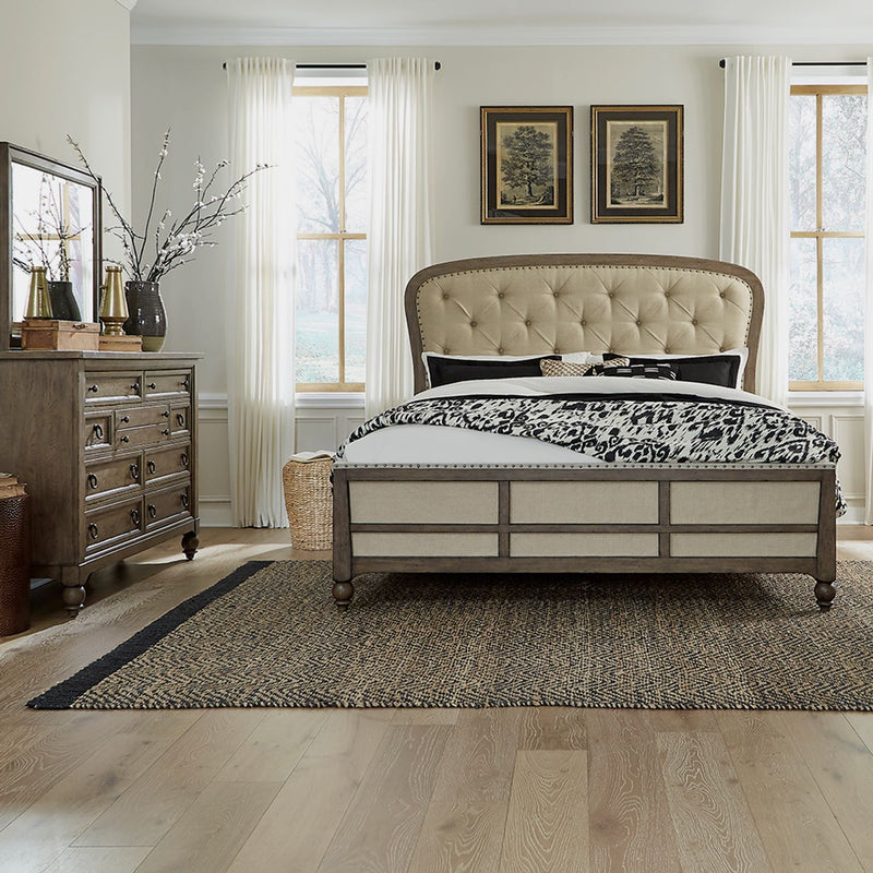 Americana Farmhouse King Shelter Bed, Dresser & Mirror image