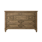 Americana Farmhouse 9 Drawer Dresser in Dusty Taupe and Black image