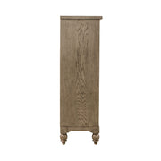Americana Farmhouse 5 Drawer Chest in Dusty Taupe and Black image