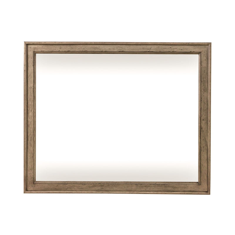 Americana Farmhouse Landscape Mirror in Dusty Taupe and Black image