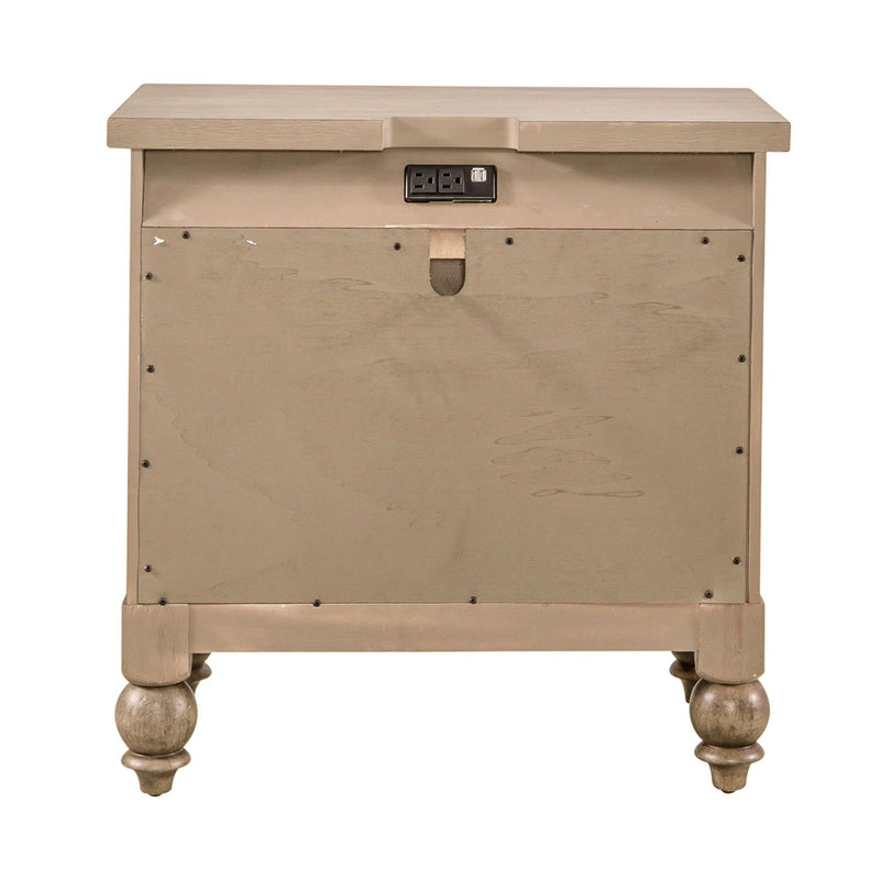 Americana Farmhouse 2 Drawer Nightstand in Dusty Taupe and Black image