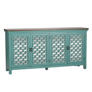 Kensington 4 Door Accent Cabinet in Turquoise image
