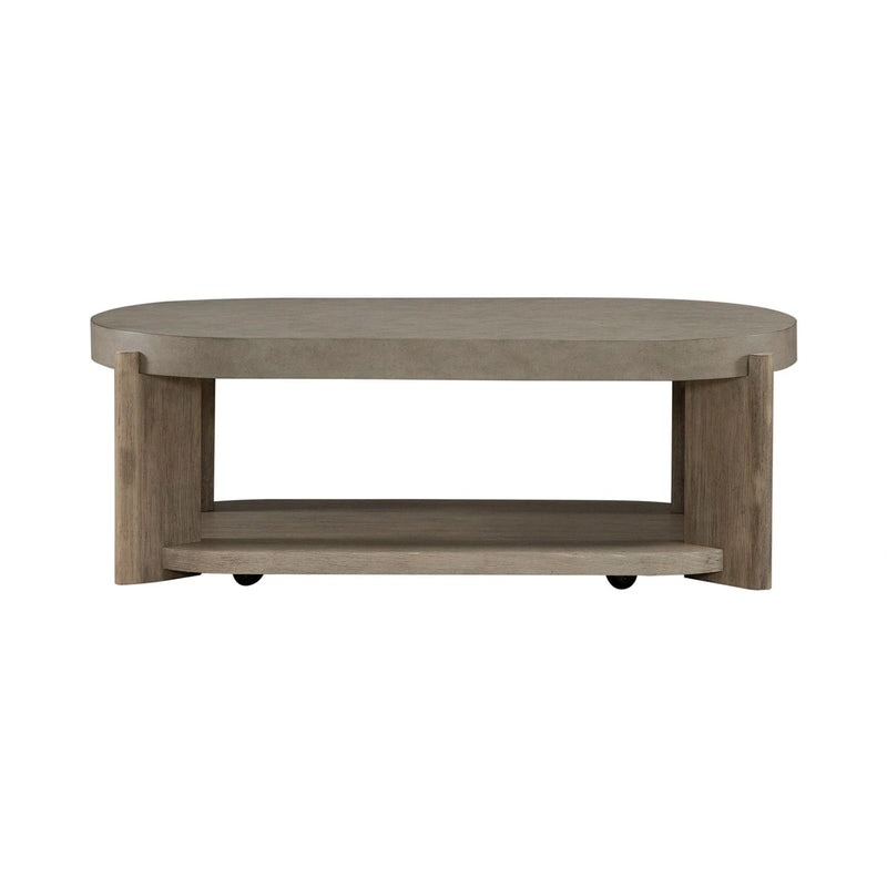 Affinity Cocktail Table in Dusty Taupe with Concrete Top image