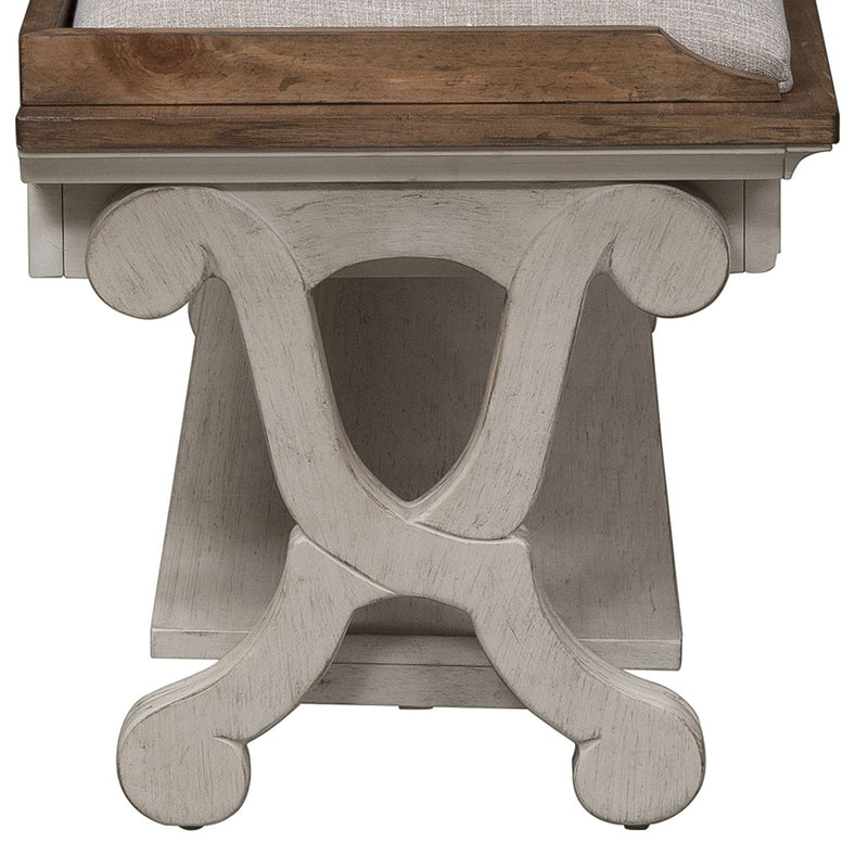 Farmhouse Reimagined Bed Bench in Antique White