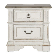 Abbey Park Drawer Nightstand in Antique White image