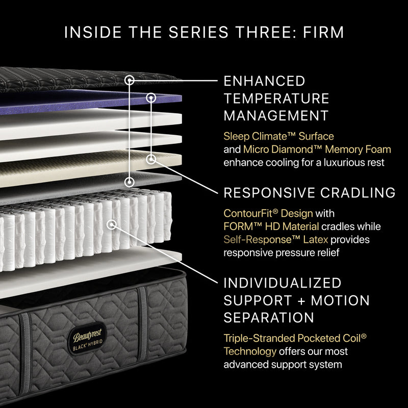 Beautyrest BlackÂ® Series Three 14.5" Hybrid Firm Mattress