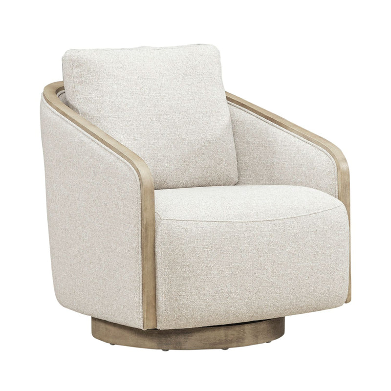Nora Uph Swivel Accent Chair - Light Brown image