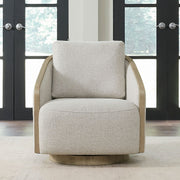 Nora Uph Swivel Accent Chair - Light Brown image