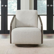 Nora Uph Swivel Accent Chair - Dark Brown image