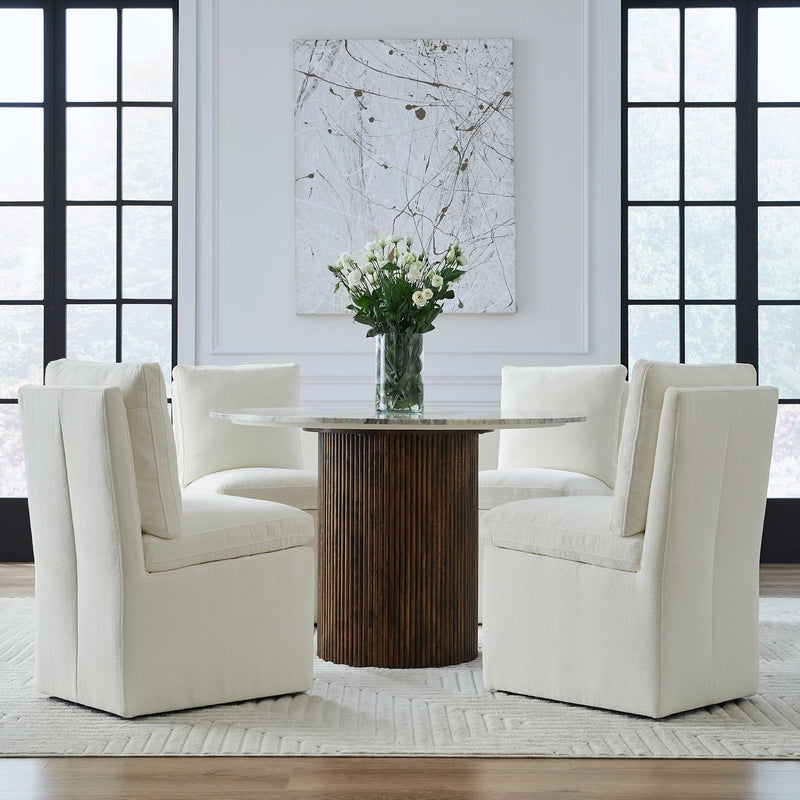 Accent Dining Accent Dining Chair w/ Casters - Ivory image