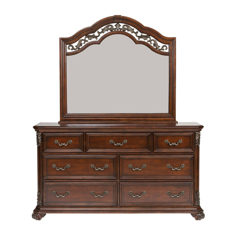 Messina Estates King Poster Bed, Dresser & Mirror, Chest, Night Stand
