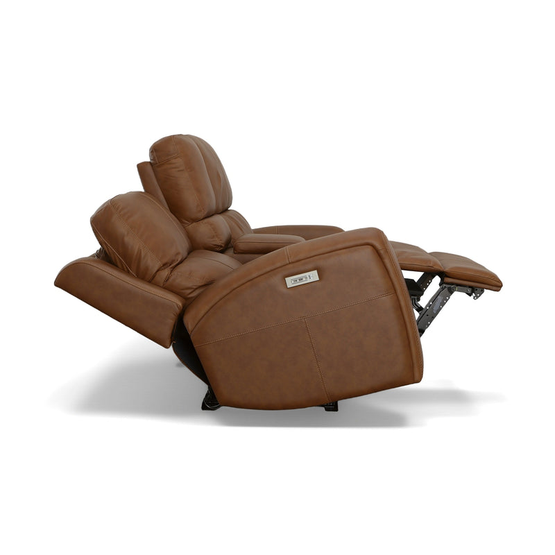 Linden Power Reclining Loveseat with Console & Power Headrests & Lumbar - 5000005147