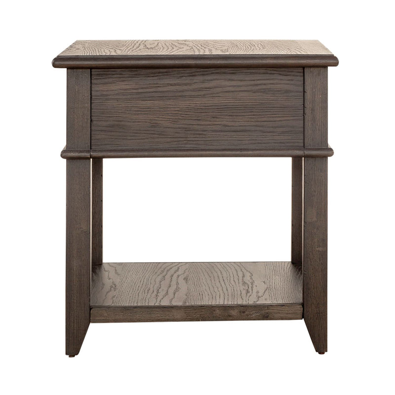 Mill Creek Drawer End Table in Peppercorn
