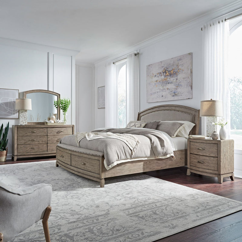Avalon Queen Uph Storage Bed, Dresser & Mirror, Night Stand image