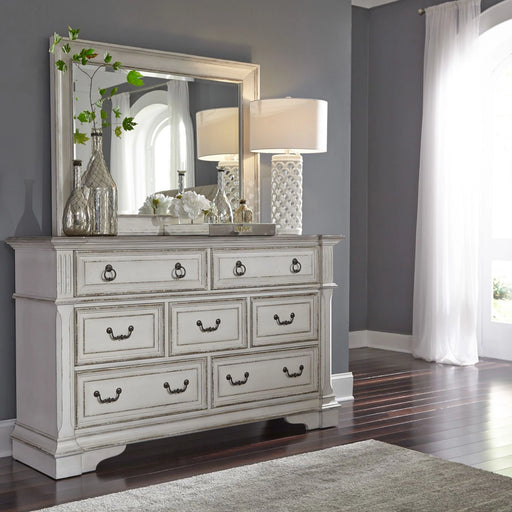Abbey Park King California Panel Bed, Dresser & Mirror, Chest image