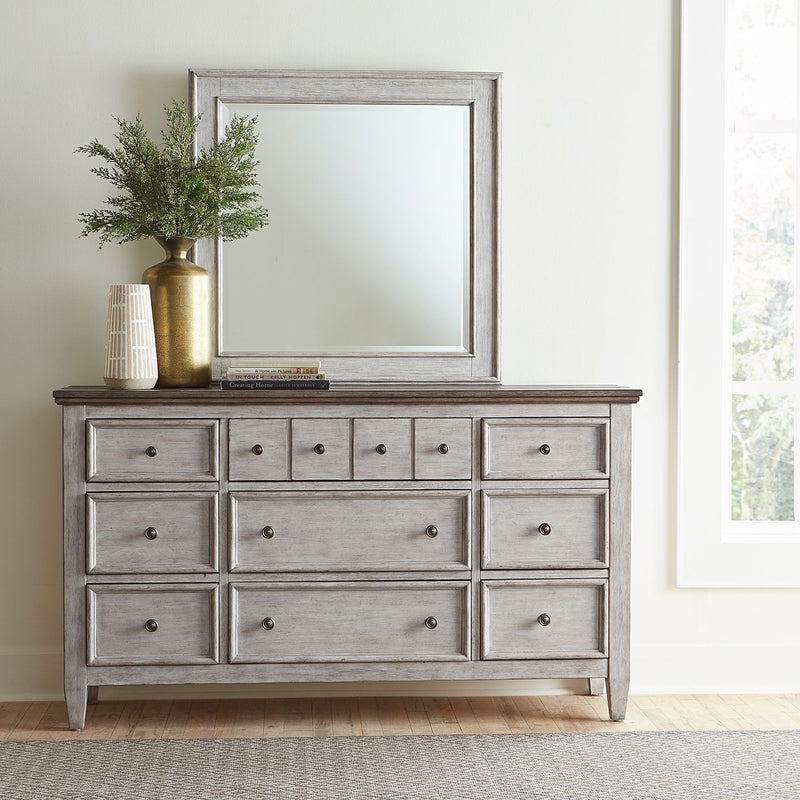 Heartland King California Panel Bed, Dresser & Mirror, Night Stand