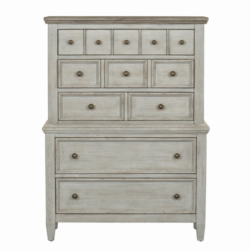 Heartland Queen Panel Bed, Dresser & Mirror, Chest