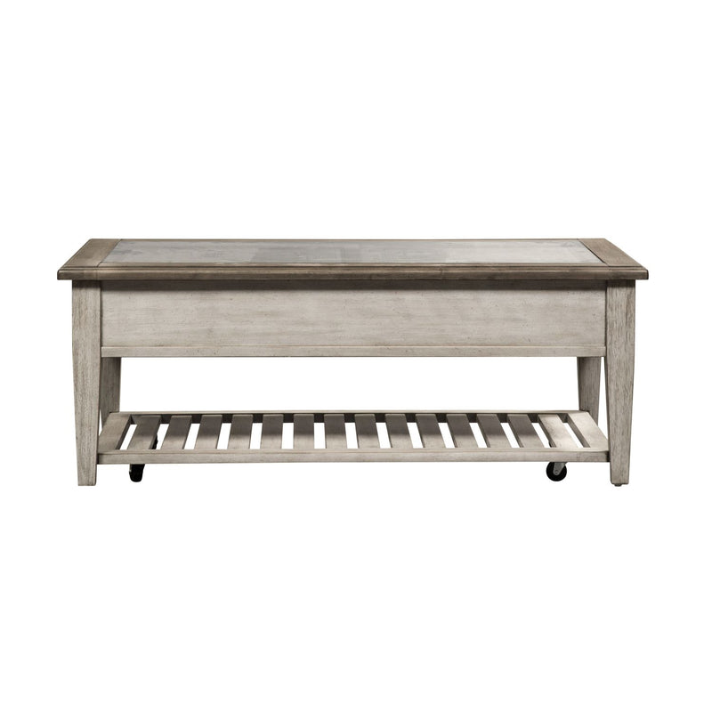 Heartland Rect Ceiling Tile Cocktail Table in Antique White image