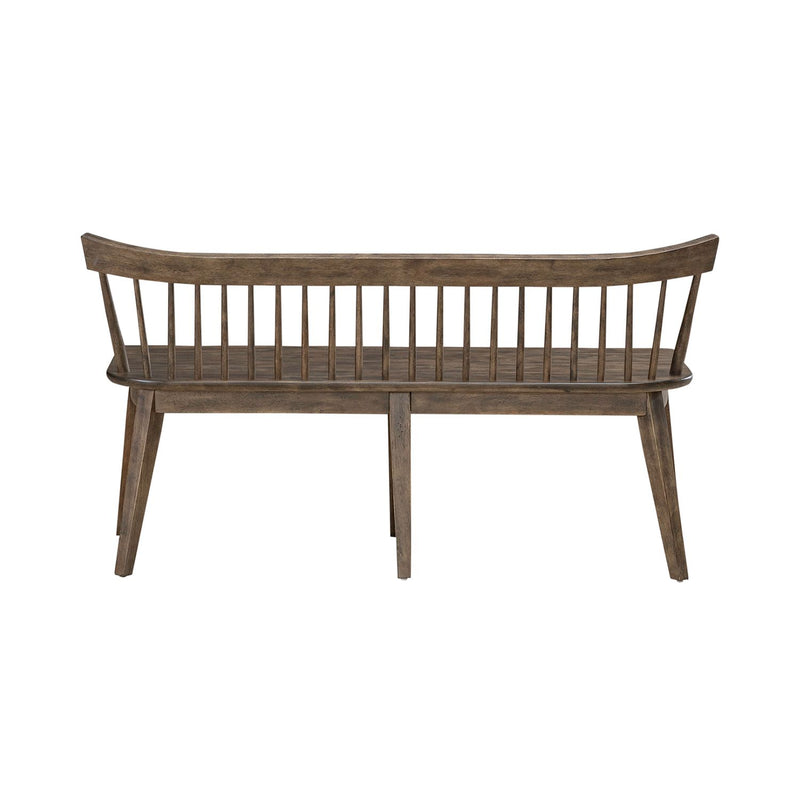 Midland Falls Spindle Back Bench in Rustic Brown