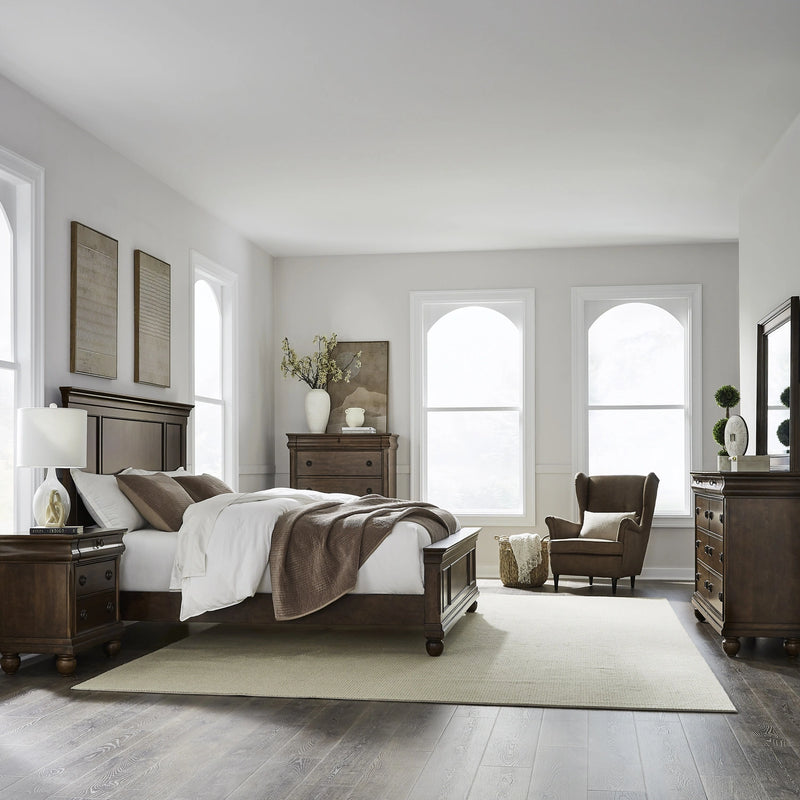 Rustic Traditions King California Panel Bed, Dresser & Mirror, Chest, Night Stand image