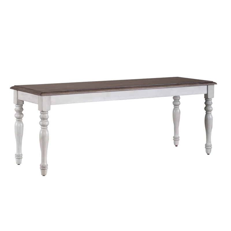 Ocean Isle Bench (RTA) in Antique White with Weathered Pine image