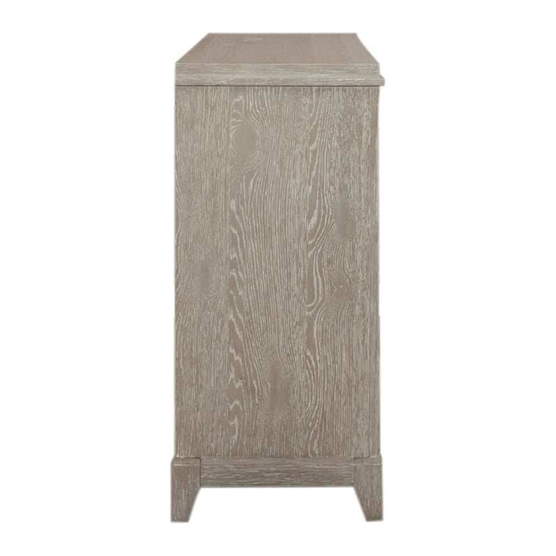 Belmar 8 Drawer Dresser in Washed Taupe and Silver Champagne