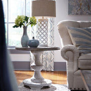 Sedona Round End Table in Heavy Distressed White image