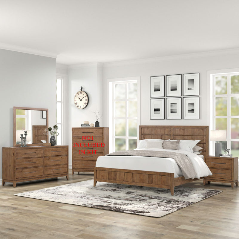 Shaker Lakes King California Panel Bed, Dresser & Mirror, Night Stand image