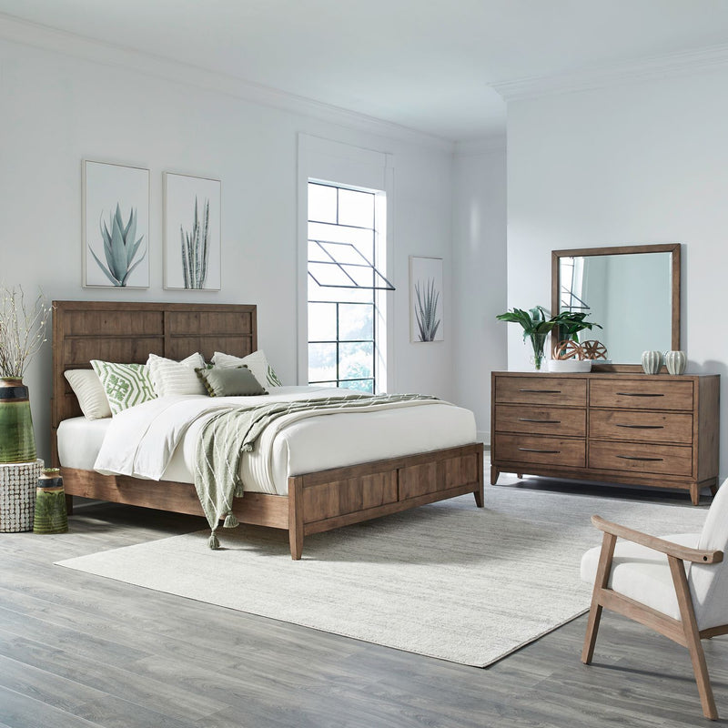 Shaker Lakes King Panel Bed, Dresser & Mirror image
