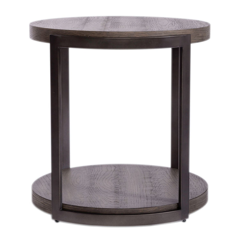 Modern View Round End Table in Gray