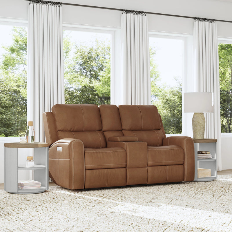 Linden Power Reclining Loveseat with Console & Power Headrests & Lumbar - 5000005147