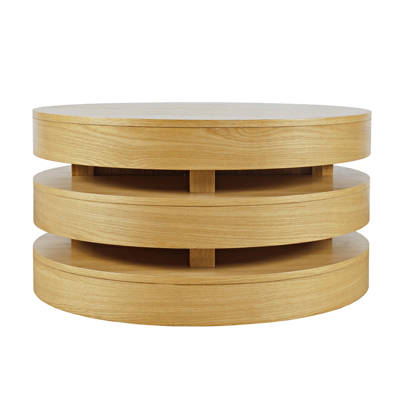 Brix Round Cocktail Table With Casters-Espresso