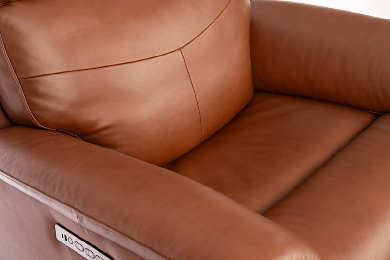 Refined Perfect Match Power Swivel Gliding Recliner with Power Headrest & Lumbar