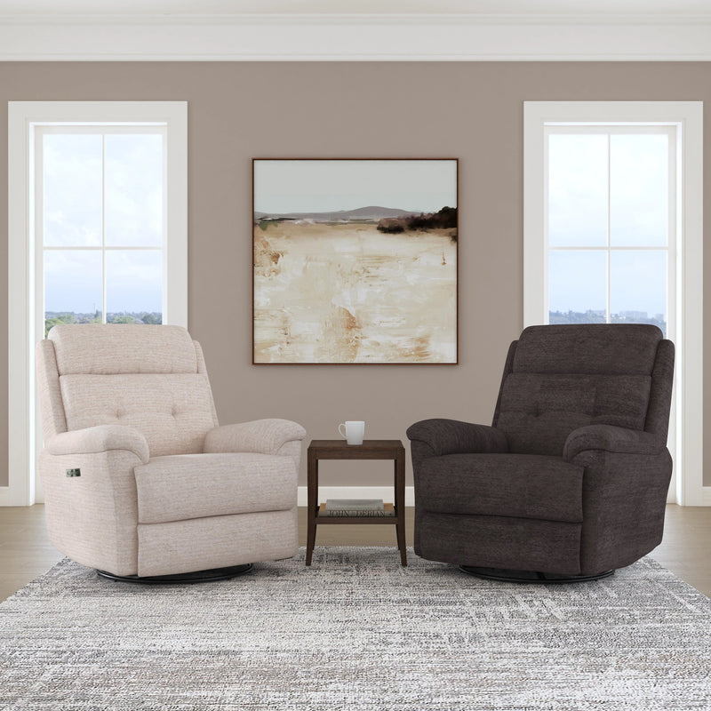 Sophisticated Perfect Match Power Swivel Gliding Recliner with Power Headrest & Lumbar