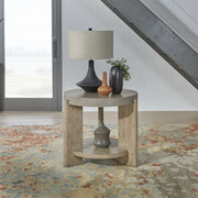 Affinity Round End Table in Dusty Taupe with Concrete Top image