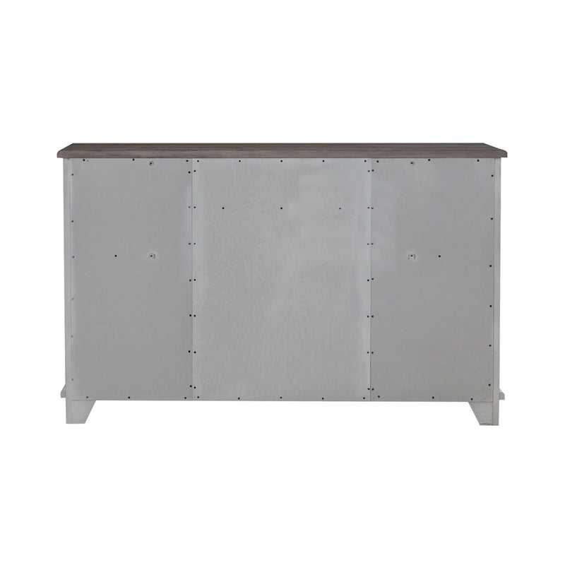 River Place 9 Drawer Dresser in Riverstone White and Tobacco image