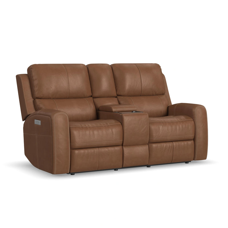 Linden Power Reclining Loveseat with Console & Power Headrests & Lumbar - 5000005147