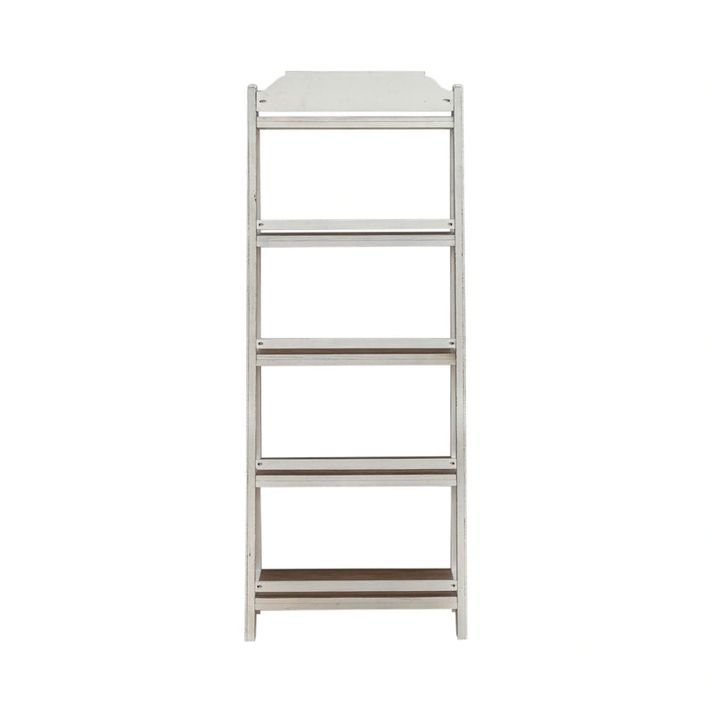 Magnolia Manor Leaning Pier Bookcase in Antique White & Weathered Bark image